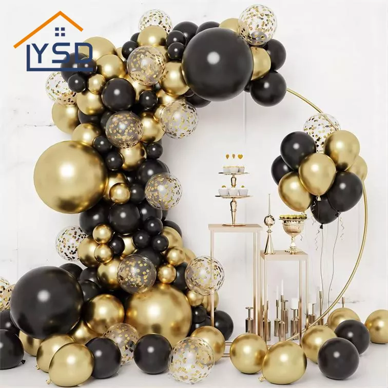 Fekete arany latex ballon szett